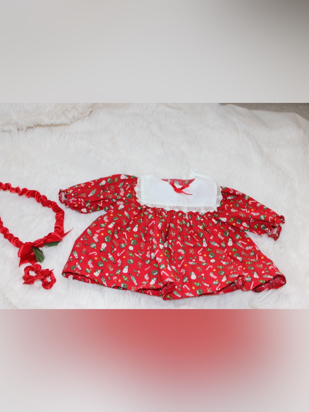 RARE American girl doll bitty baby Christmas outfit